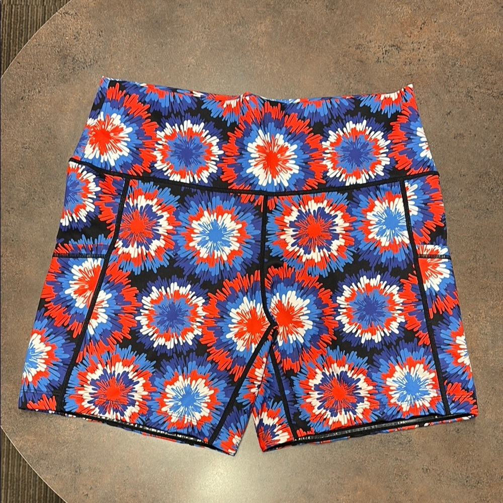 Patriotic firecracker pattern Constantly Varied Gear 5” inseam shorts